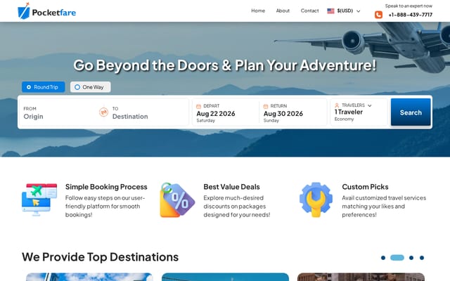 Screenshot of pocketfare.com