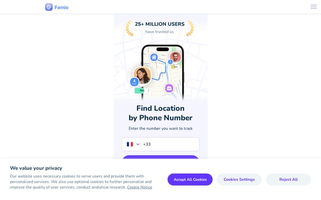 Screenshot of myfamio.com