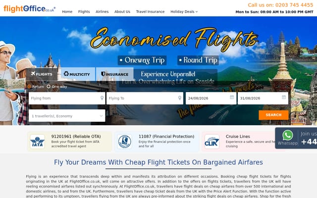 Screenshot of flightoffice.co.uk