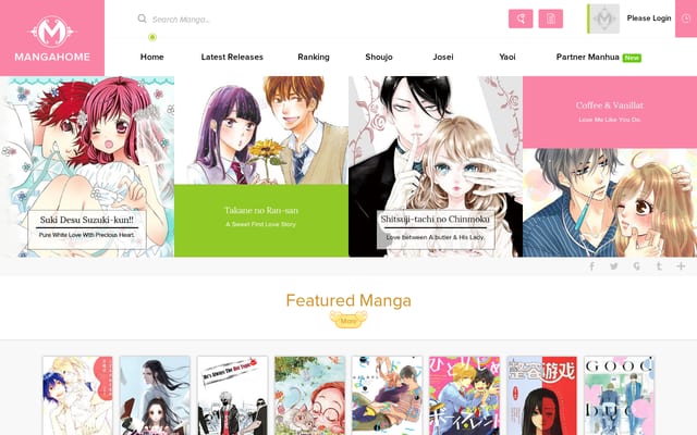 Screenshot of mangahome.com