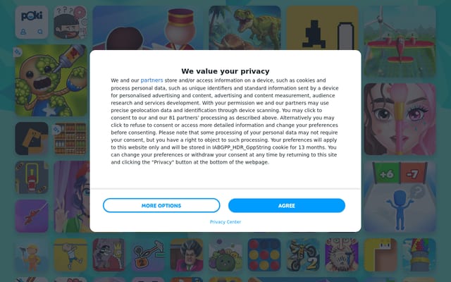 Screenshot of poki.com