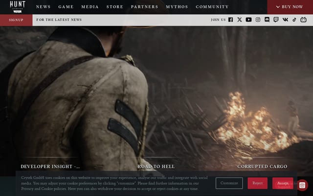 Screenshot of huntshowdown.com