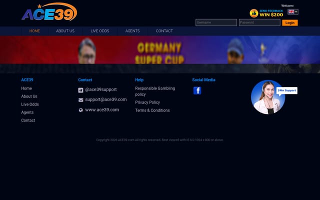 Screenshot of ace39.com