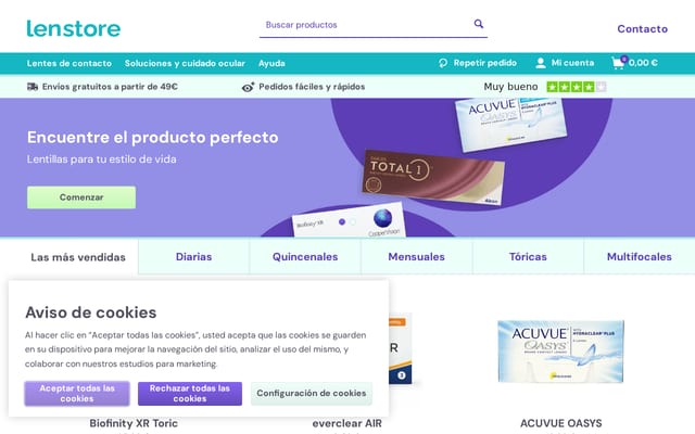 Screenshot of lenstore.es