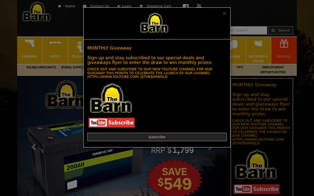 Screenshot of thebarn.net.au