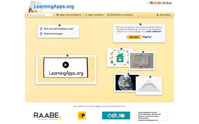 Screenshot of learningapps.org