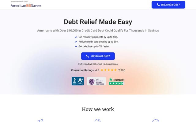 Screenshot of americanbillsavers.org
