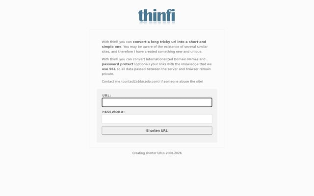 Screenshot of thinfi.com
