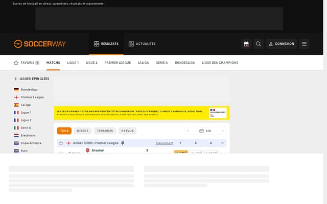 Screenshot of soccer24.com