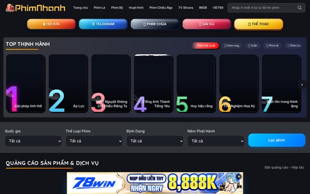 Screenshot of phimnhanh.biz