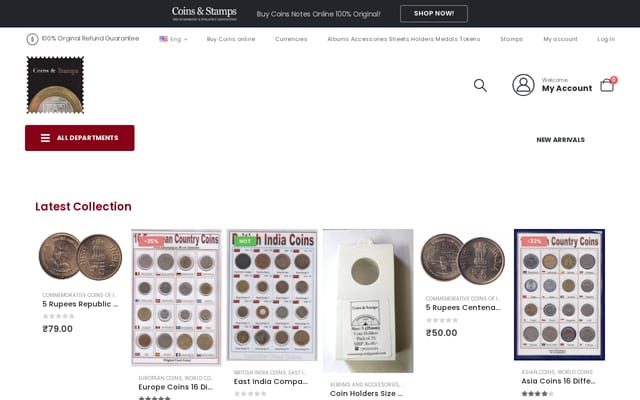 Screenshot of coinstamp.in