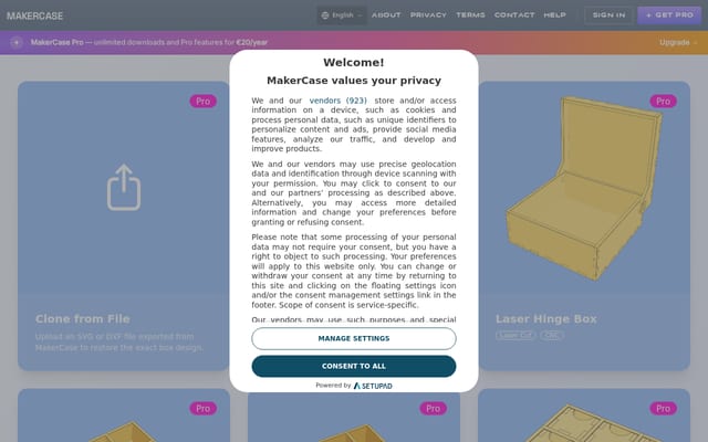 Screenshot of makercase.com