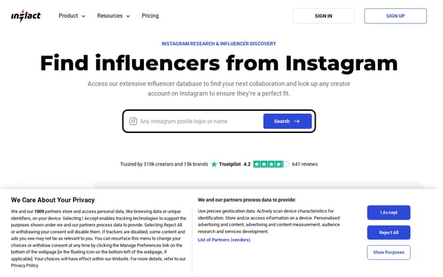 Screenshot of inflact.com