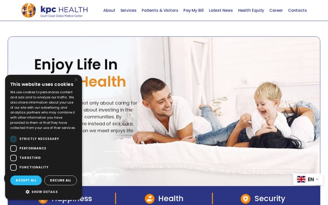 Screenshot of southcoastglobalmedicalcenter.com