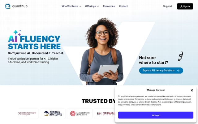 Screenshot of quanthub.com
