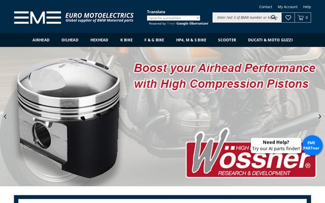 Screenshot of euromotoelectrics.com