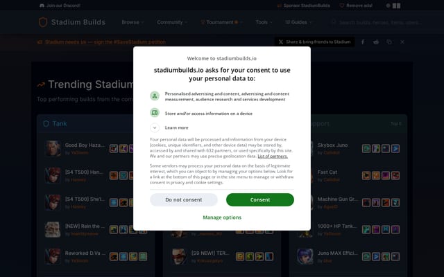 Screenshot of stadiumbuilds.io