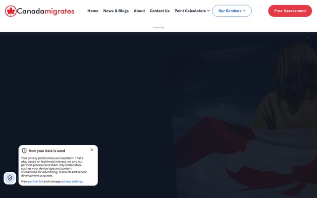 Screenshot of canadamigrates.com