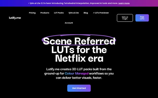 Screenshot of lutify.me