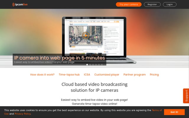 Screenshot of ipcamlive.com