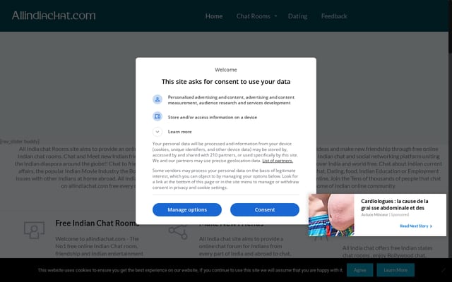 Screenshot of allindiachat.com