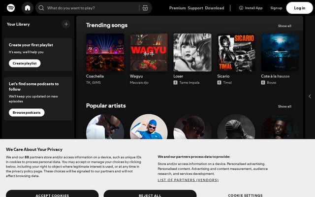 Screenshot of spotifygeek.com