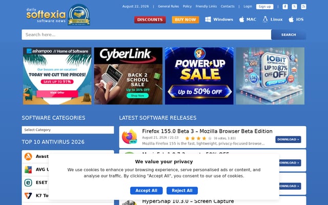 Screenshot of softexia.com