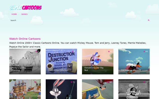 Screenshot of supercartoons.net
