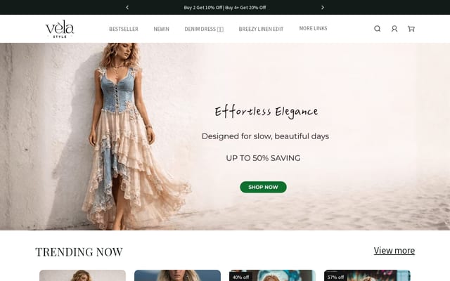 Screenshot of stylevela.com