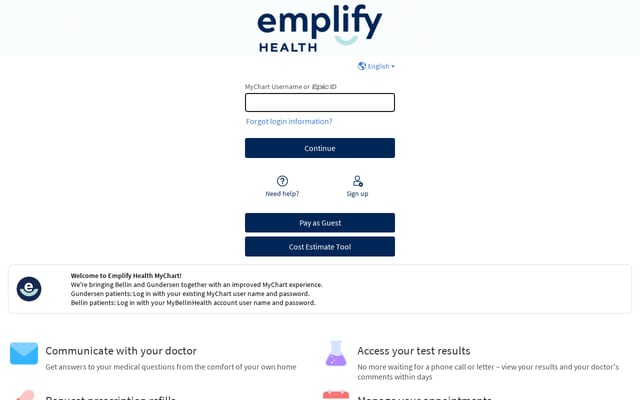 Screenshot of mybellin.org