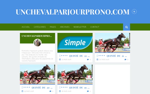 Screenshot of unchevalparjourprono.com