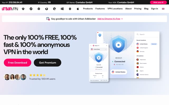Screenshot of urban-vpn.com