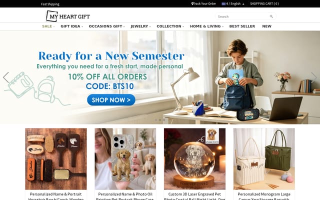 Screenshot of myheartgift.com
