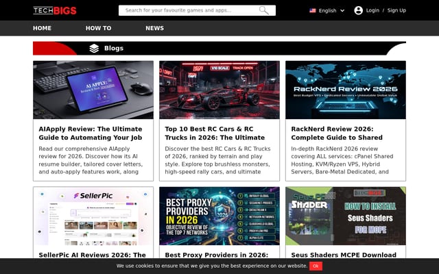 Screenshot of techbigs.com