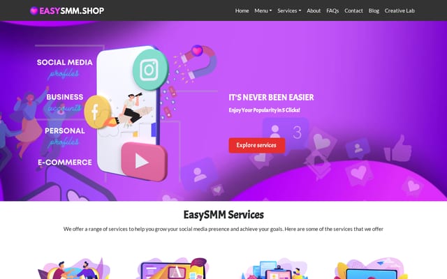 Screenshot of easysmm.shop