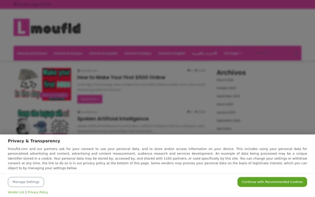 Screenshot of lmoufid.com