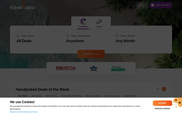 Screenshot of travelodeal.com