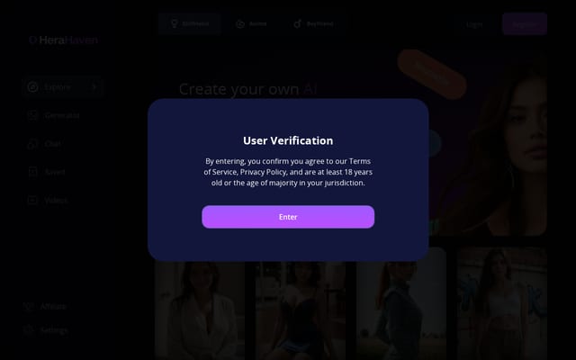 Screenshot of herahaven.com