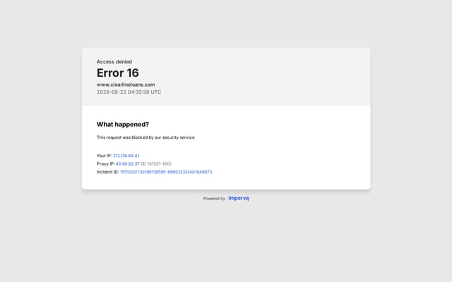 Screenshot of clearlineloans.com