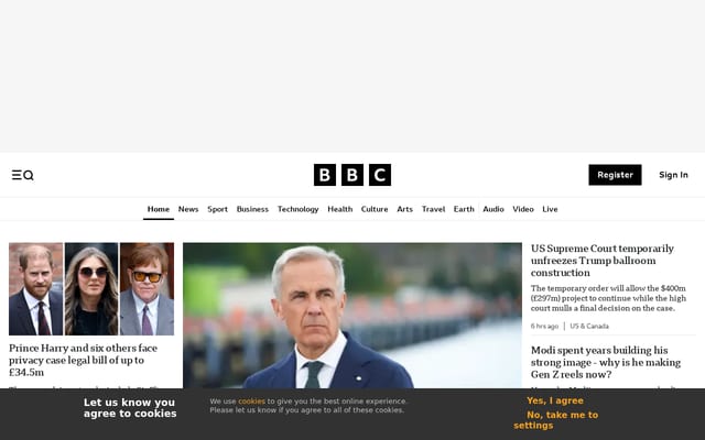 Screenshot of bbc.com