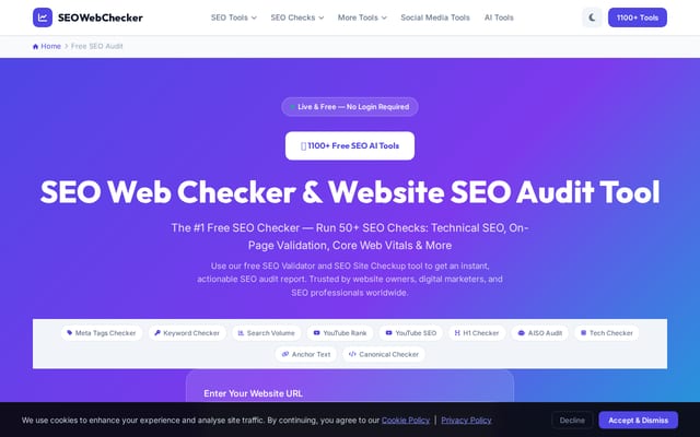 Screenshot of seowebchecker.com
