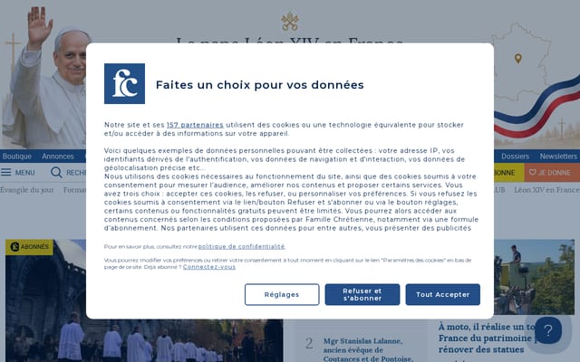 Screenshot of famillechretienne.fr