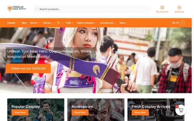 Screenshot of cosplayware.com