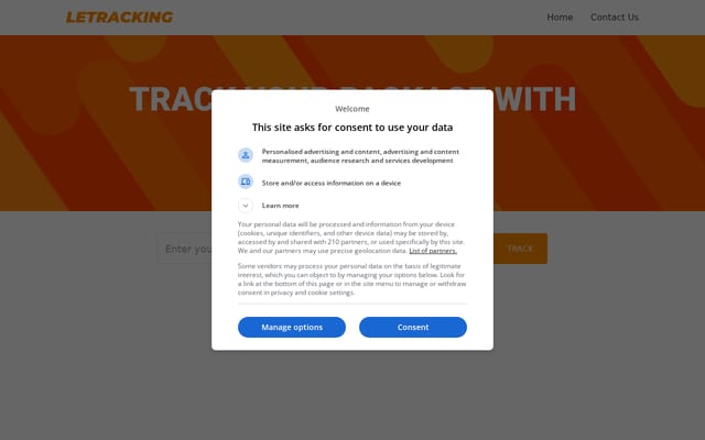 Screenshot of letracking.net