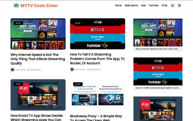 Screenshot of mytvcodeenter.com