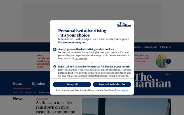 Screenshot of theguardian.com