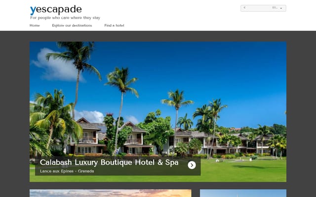 Screenshot of yescapade.com