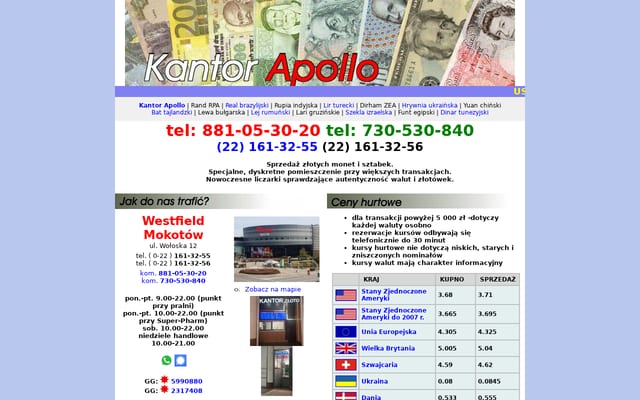 Screenshot of kantor.waw.pl