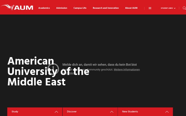 Screenshot of aum.edu.kw