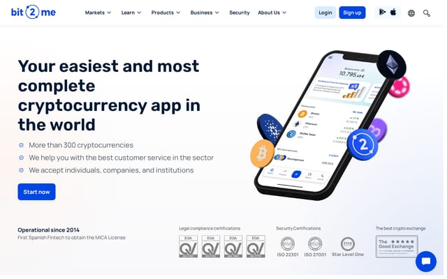 Screenshot of bit2me.com